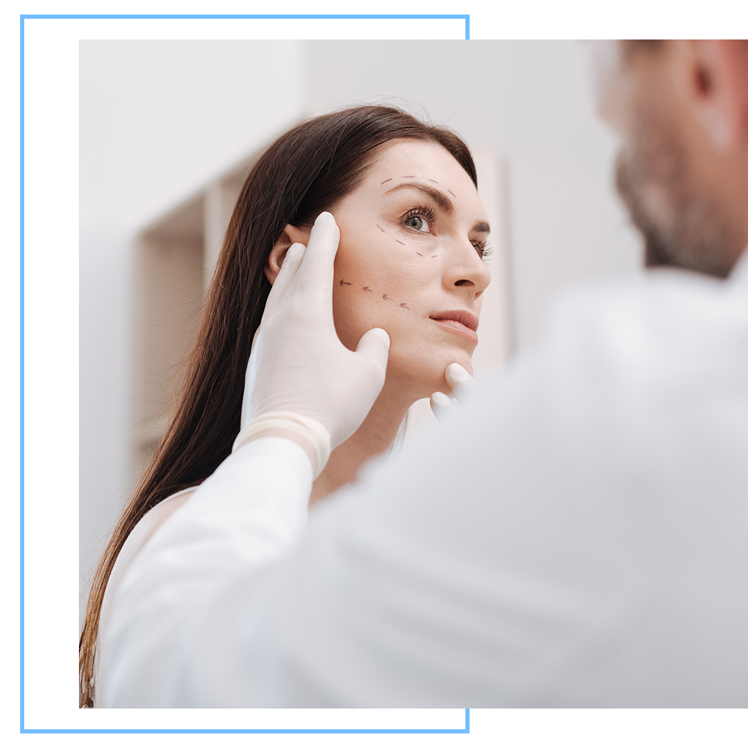 woman preparing for plastic surgery facelift