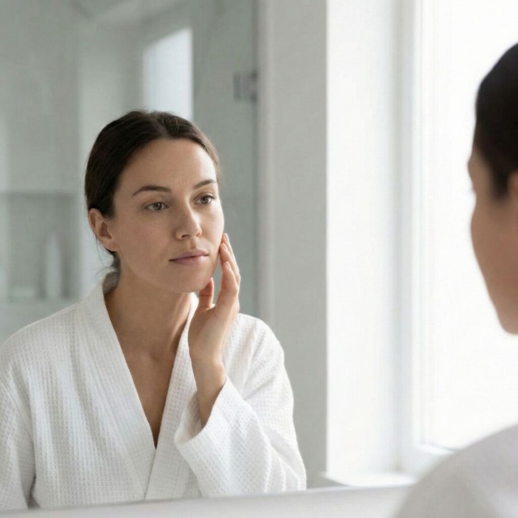 looking in the mirror