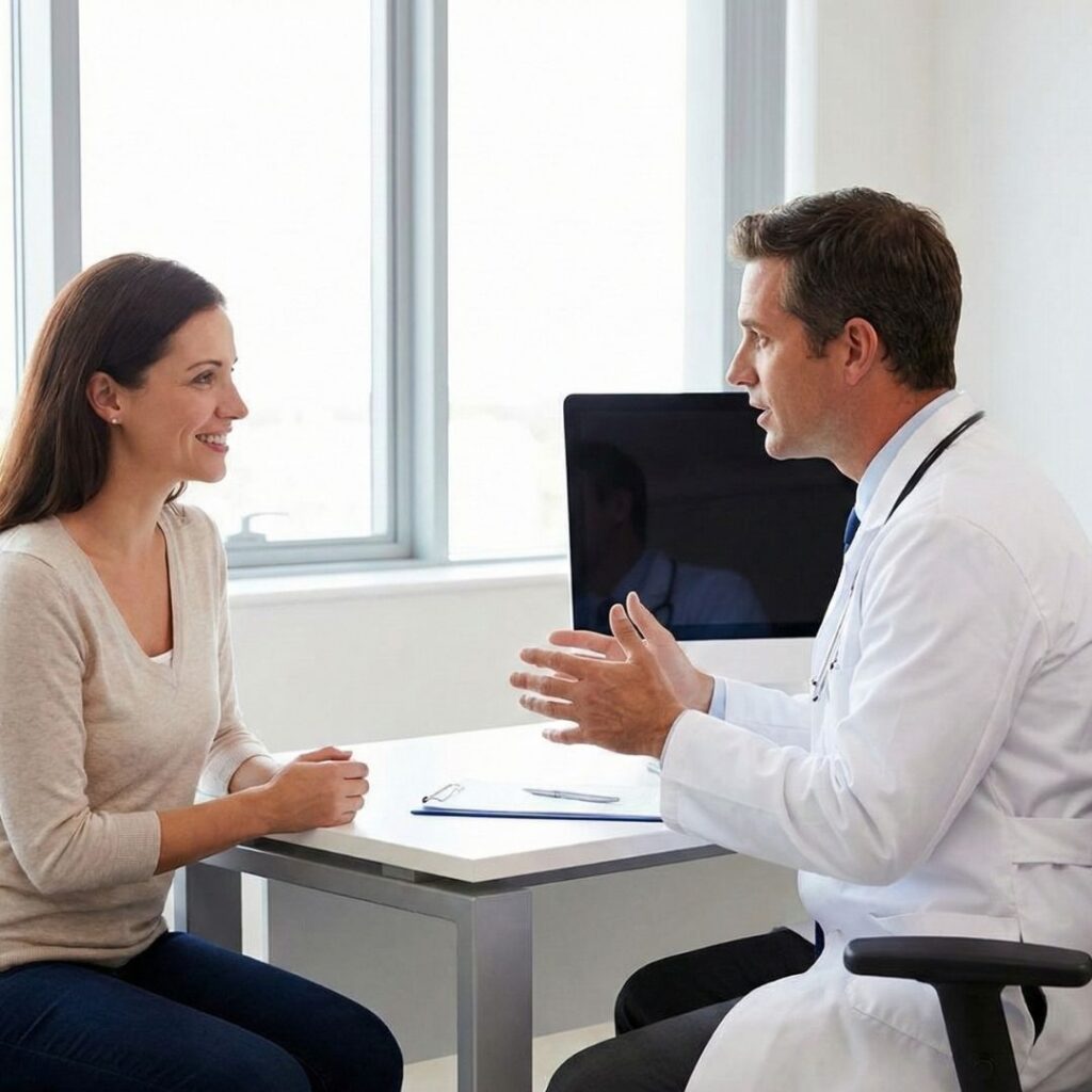 talking to doctor